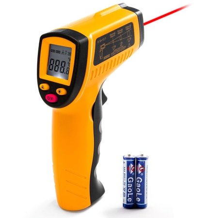 KAPSCOMOTO KapscoMoto HOM-002 Biltek Non-Contact Digital Laser Infrared Thermometer Temperature Gun - Orange & Black HOM-002